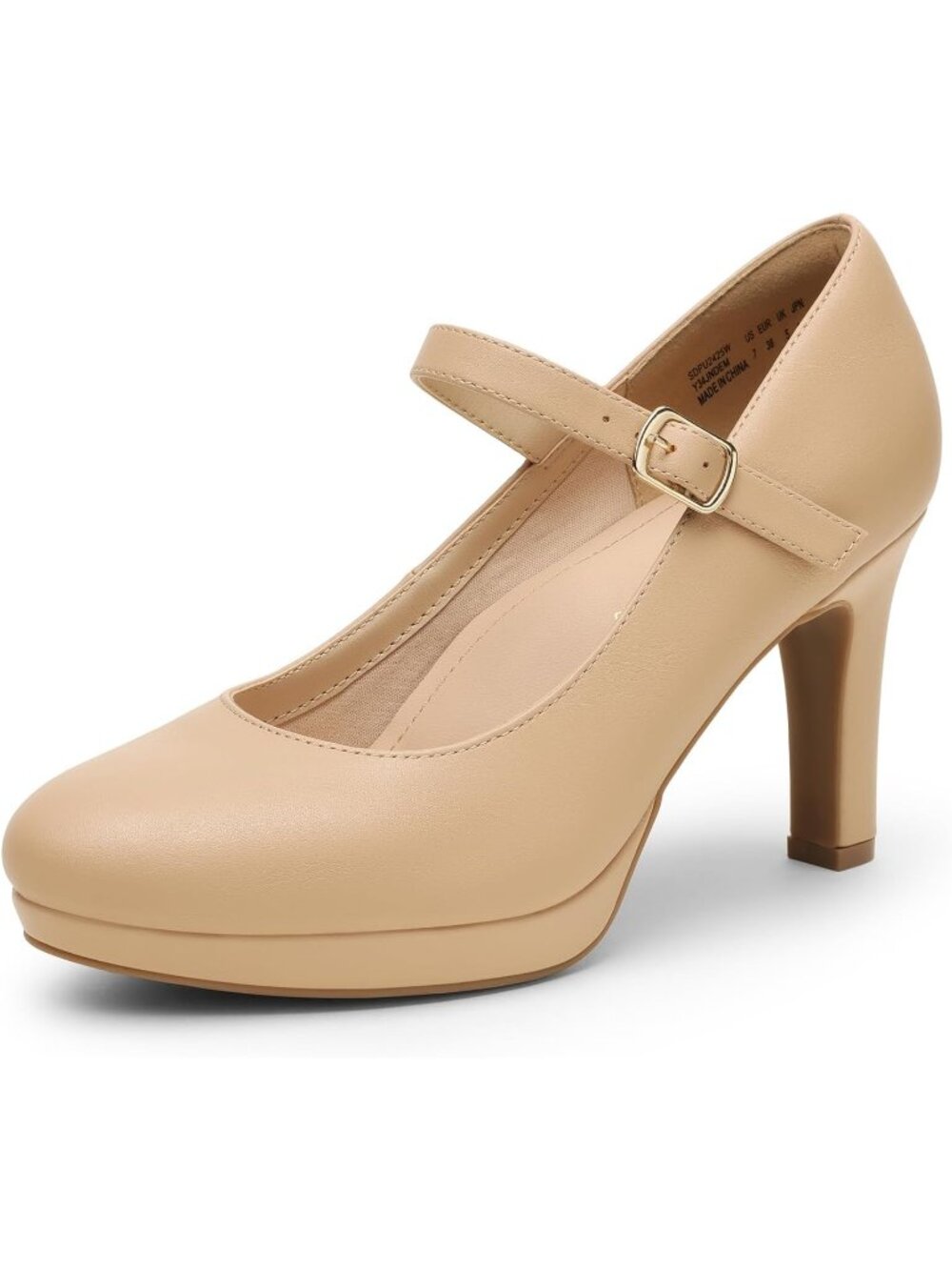Women's Nude 3.5" High Paltform Foam Resilient Latex Insole Slip Grippy Heel